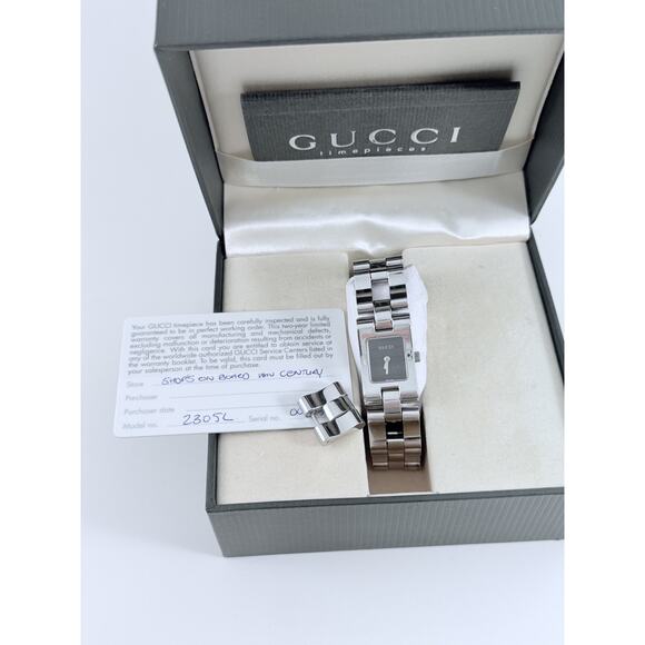 Gucci 2305L Women’s Stainless Steel Watch w/ Box & Papers Extra Links Swiss - Picture 4 of 9